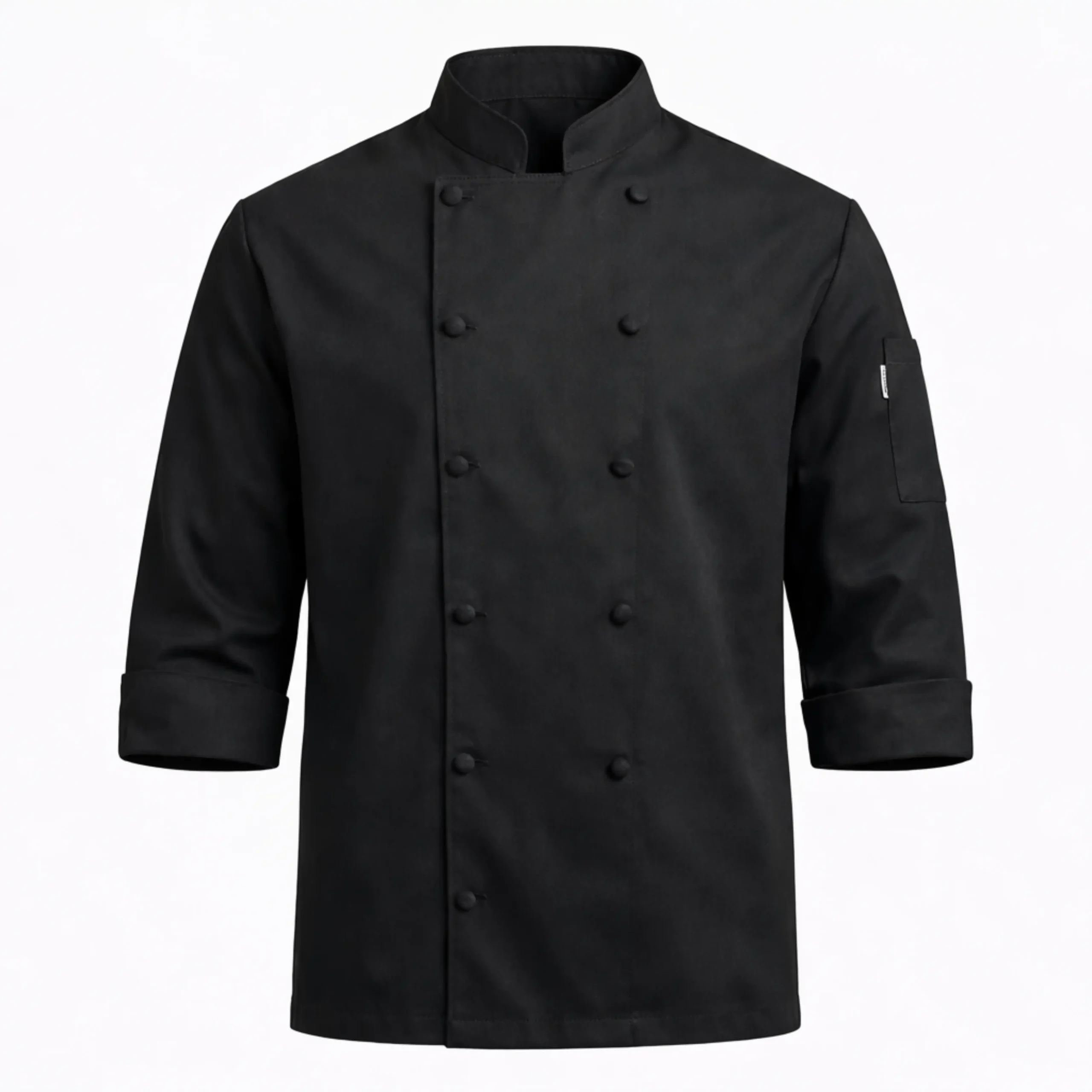 cheff-tekne-yat-erkek-gabardin-aşçı-ceketi-siyah Tusso Erkek – Siyah tekne Şef Ceketi - Görsel 1